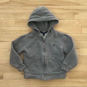 Boys Size 4 Polo Ralph Lauren Zip-Up Hoodie Grey